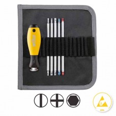 Wiha SYSTEM 6 ESD Set of Reversible Blades - Slotted/ Phillips/ Hex/ Ball End Hex - 6 pcs - 31497